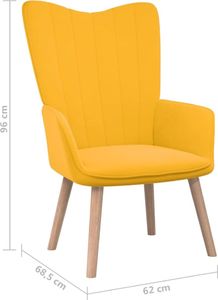 vidaXL Fotel, musztardowy, obity aksamitem 7