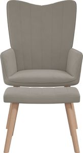 vidaXL Fotel z podnóżkiem, jasnoszary, obity aksamitem 3