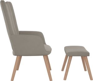 vidaXL Fotel z podnóżkiem, jasnoszary, obity aksamitem 4