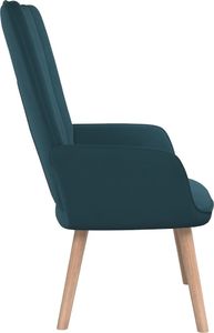 vidaXL Fotel, niebieski, obity aksamitem 4