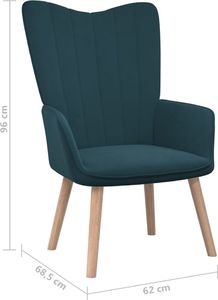 vidaXL Fotel, niebieski, obity aksamitem 7