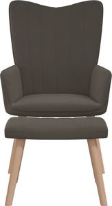 vidaXL Fotel z podnóżkiem, ciemnoszary, obity aksamitem 3