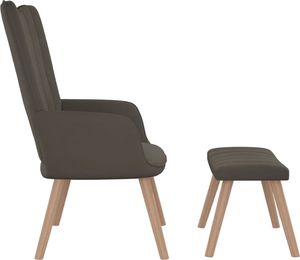 vidaXL Fotel z podnóżkiem, ciemnoszary, obity aksamitem 4