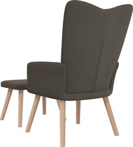 vidaXL Fotel z podnóżkiem, ciemnoszary, obity aksamitem 5