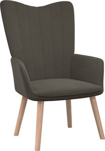 vidaXL Fotel z podnóżkiem, ciemnoszary, obity aksamitem 6