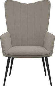 vidaXL Fotel, jasnoszary, obity aksamitem 3