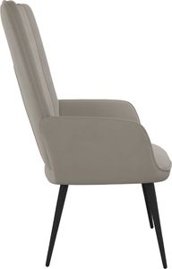 vidaXL Fotel, jasnoszary, obity aksamitem 4