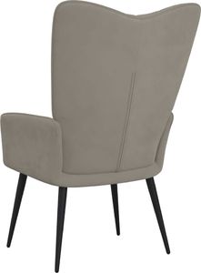 vidaXL Fotel, jasnoszary, obity aksamitem 5