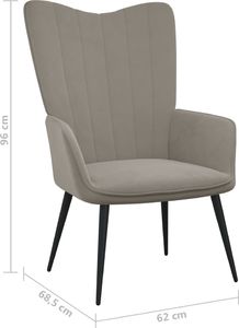 vidaXL Fotel, jasnoszary, obity aksamitem 7