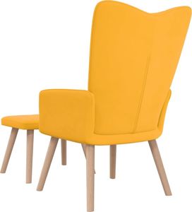 vidaXL Fotel z podnóżkiem, musztardowy, obity aksamitem 5