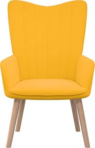 vidaXL Fotel z podnóżkiem, musztardowy, obity aksamitem 7