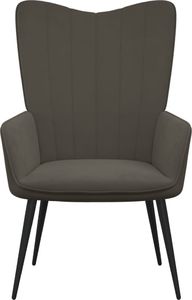 vidaXL Fotel, ciemnoszary, obity aksamitem 3