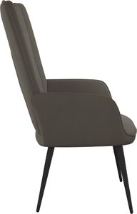 vidaXL Fotel, ciemnoszary, obity aksamitem 4