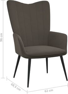 vidaXL Fotel, ciemnoszary, obity aksamitem 7