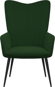 vidaXL Fotel, ciemnozielony, obity aksamitem 3
