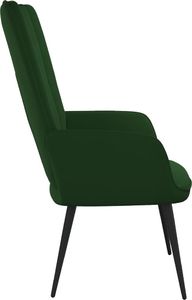 vidaXL Fotel, ciemnozielony, obity aksamitem 4
