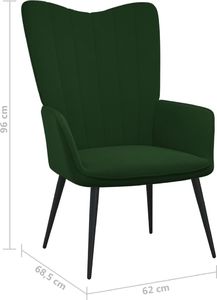vidaXL Fotel, ciemnozielony, obity aksamitem 7