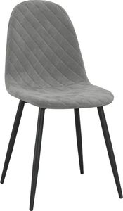 vidaXL Krzesła stołowe, 2 szt., jasnoszare, obite aksamitem 4