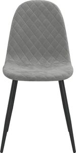 vidaXL Krzesła stołowe, 2 szt., jasnoszare, obite aksamitem 5