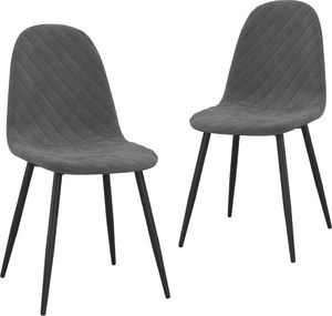 vidaXL Krzesła stołowe, 2 szt., ciemnoszare, obite aksamitem 2