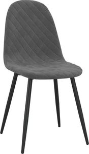 vidaXL Krzesła stołowe, 2 szt., ciemnoszare, obite aksamitem 4