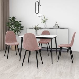 vidaXL Krzesła stołowe, 4 szt., różowe, obite aksamitem 1