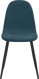 vidaXL Krzesła stołowe, 2 szt., niebieskie, obite aksamitem 5