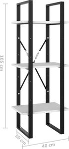 vidaXL 3-poziomowy regał na książki, biały, 40x30x105 cm, płyta 7