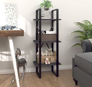vidaXL 3-poziomowy regał na książki, szary, 40x30x105 cm, płyta 3