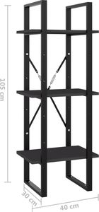 vidaXL 3-poziomowy regał na książki, szary, 40x30x105 cm, płyta 7