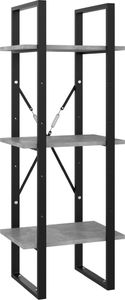 vidaXL 3-poziomowy regał na książki, szarość betonu, 40x30x105 cm 2