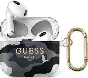 Guess Etui ochronne GUA3UCAMG Camo Collection do AirPods 3 czarno-białe 1