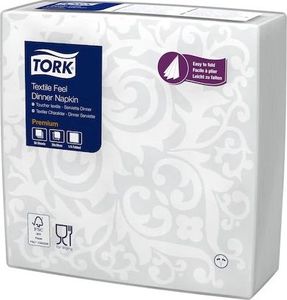 Tork Tork - Serwetki imitujące tkaninę, bankietowe, ekstra miękkie, 1-warstwowe, premium - Białe 1