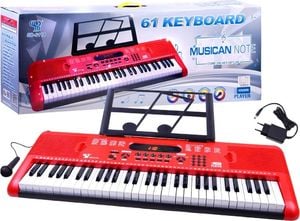 Jokomisiada Organy Keyboard z mikrofonem 61kl czerwone IN0132 1