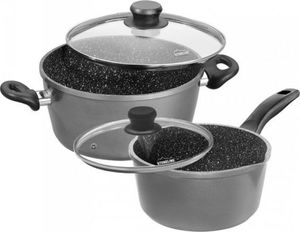 Stoneline Stoneline Cooking Pot Set of 4 14461 2+2.5 L, 18/20 cm, Aluminium, Anthracite, Dishwasher proof, Lid included 1