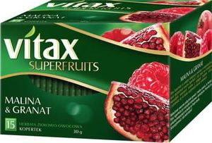 Vitax HERBATA VITAX SUPERFRUITS MALINA&GRANAT 15 TOREBEK W KOPERTKACH 6662582 1