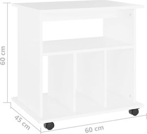 vidaXL Szafka na kółkach, biała, 60x45x60 cm, płyta wiórowa 7