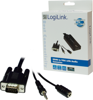Adapter AV LogiLink HDMI - D-Sub (VGA) + Jack 3.5mm czarny (CV0058) 4