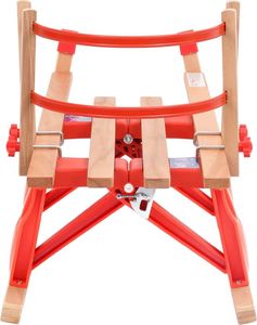 vidaXL Sanki drewniane z oparciem składane 119 cm czerwone 4