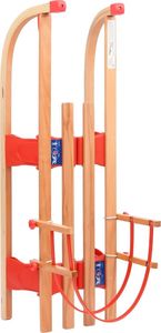 vidaXL Sanki drewniane z oparciem składane 119 cm czerwone 5