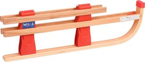 vidaXL Sanki drewniane z oparciem składane 119 cm czerwone 6
