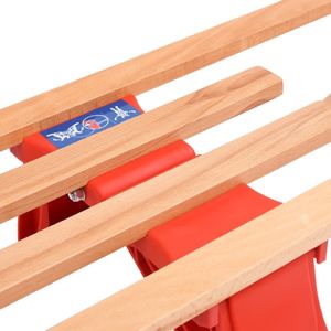 vidaXL Sanki drewniane z oparciem składane 119 cm czerwone 8