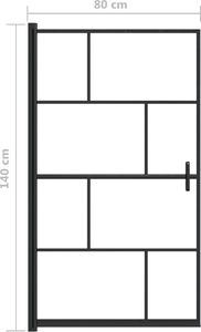 vidaXL Kabina prysznicowa, ESG, 80x140 cm, czarna 5