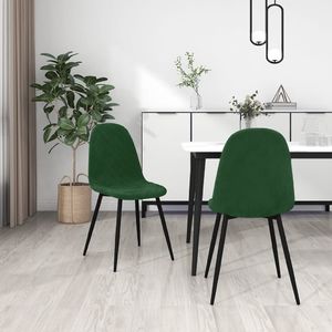 vidaXL Krzesła stołowe, 2 szt., ciemnozielone, aksamitne 1