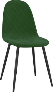 vidaXL Krzesła stołowe, 4 szt., ciemnozielone, obite aksamitem 4