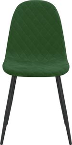 vidaXL Krzesła stołowe, 4 szt., ciemnozielone, obite aksamitem 5