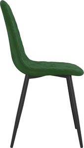 vidaXL Krzesła stołowe, 4 szt., ciemnozielone, obite aksamitem 6