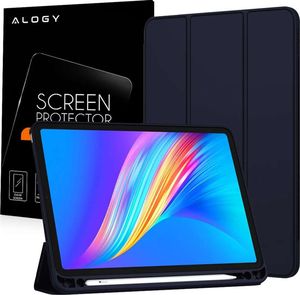 Etui na tablet Alogy Etui z klapką obudowa Alogy Smart Case Pencil do iPad Pro 11 2021 Granatowy + Szkło 1