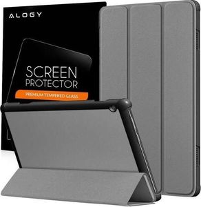 Etui na tablet Alogy Etui Alogy Book Cover do Lenovo Tab M10 10.1 TB-X605 Szare + Szkło 1