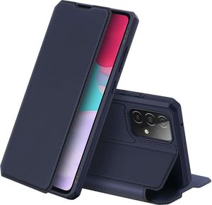 Dux Ducis Etui ochronne z klapką Dux Ducis Skin X skórzane do Galaxy A52/ A52s 4G/5G Granatowe + Szkło 15